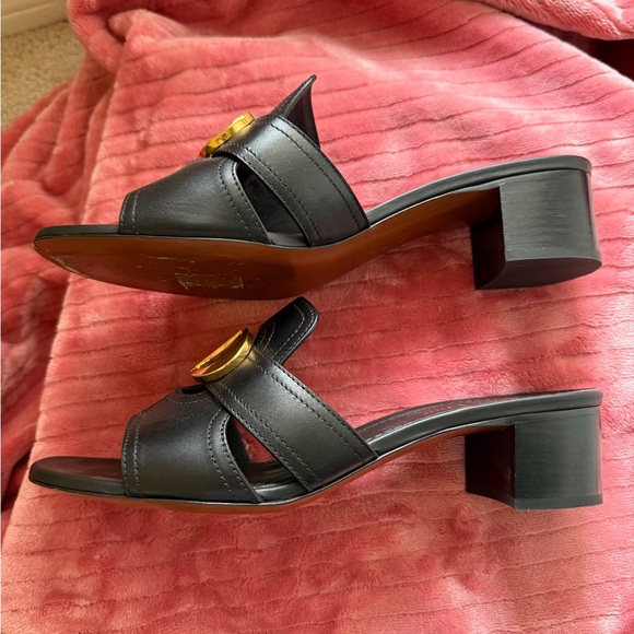 Dior Black Sandals with Gold Accents - Picture 9 of 15